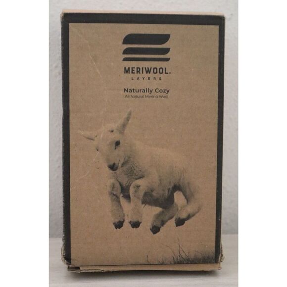 MERIWOOL Layers Men's Sz L Denim Blue L/S Crew Neck Midweight Base Layer Shirt - Picture 3 of 9